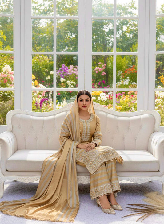 Elara Grace Chinon Silk Palazzo Suit Set