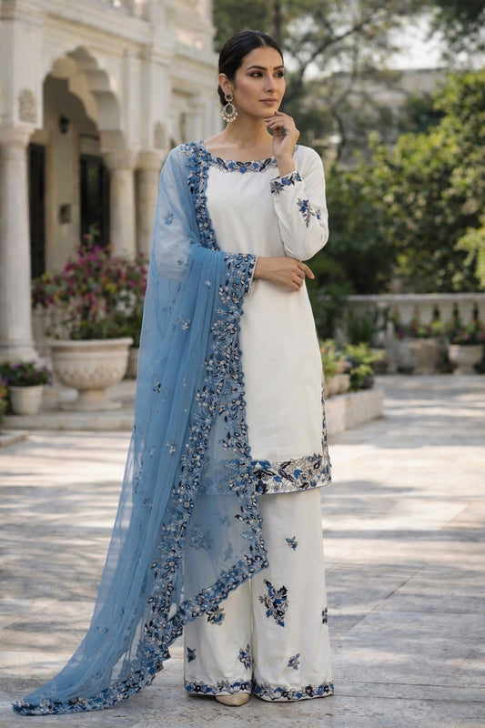 Rayon Cotton Palazzo Suit Set Party Wear