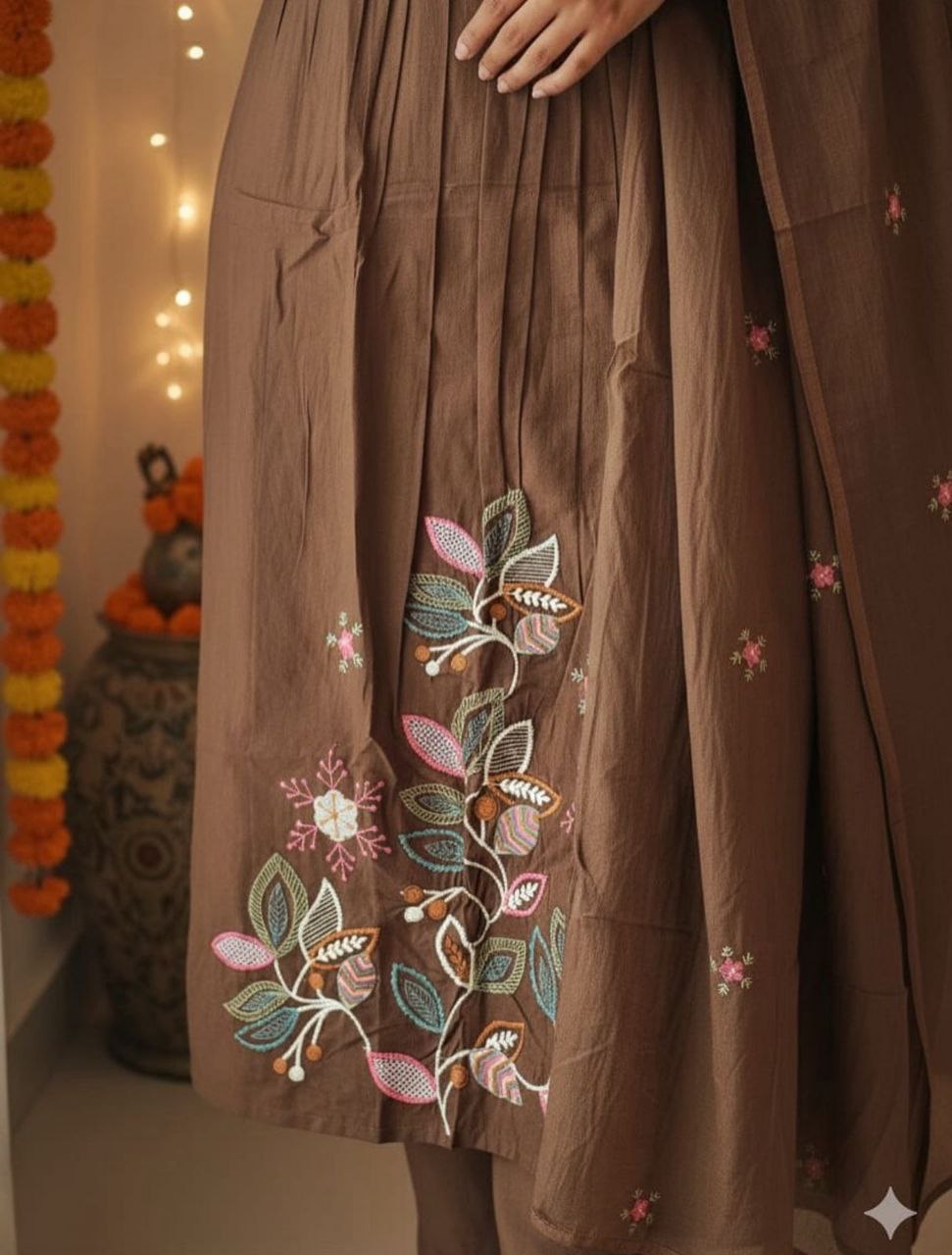 Pure Cotton Handwork Kurta Pant Dupatta Daily Wear Suit