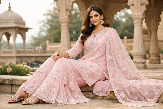 Embroidered Sharara Set: The Perfect Blend of Tradition and Modern Style