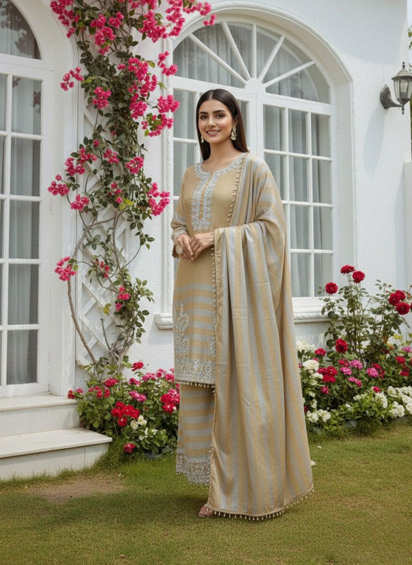 Elara Grace Chinon Silk Palazzo Suit Set