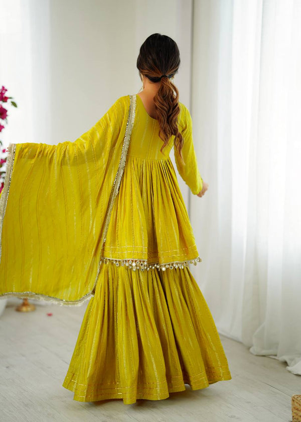 Noorika Mirror Work Chanderi Sharara Set