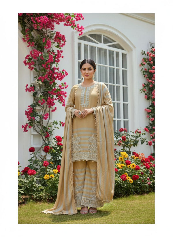 Elara Grace Chinon Silk Palazzo Suit Set