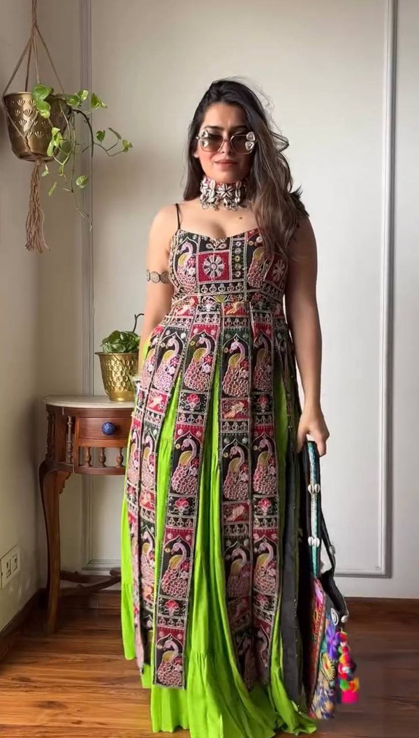 Bangalore Silk Kurti Lehenga Set with Coding Dori