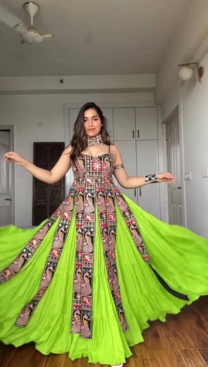 Bangalore Silk Kurti Lehenga Set with Coding Dori