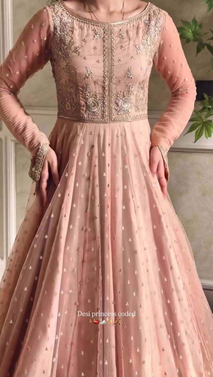 Faux Georgette Gown Lehenga Set Party Wear