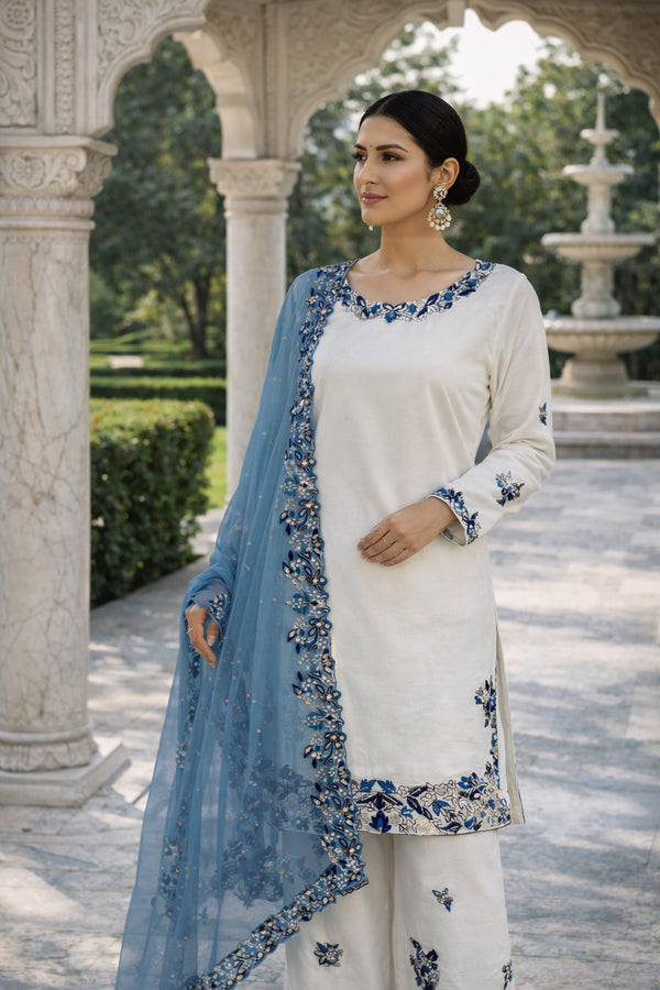 Rayon Cotton Palazzo Suit Set Party Wear