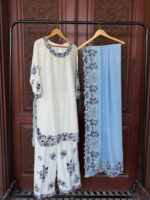 Rayon Cotton Palazzo Suit Set Party Wear