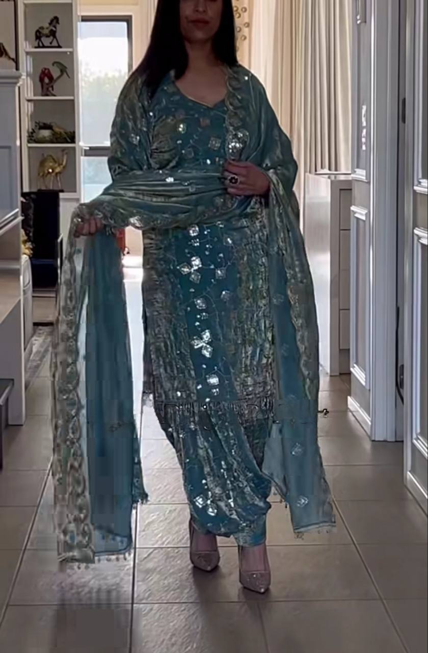 Fandy Crush Silk Dhoti Salwar Set Party Wear