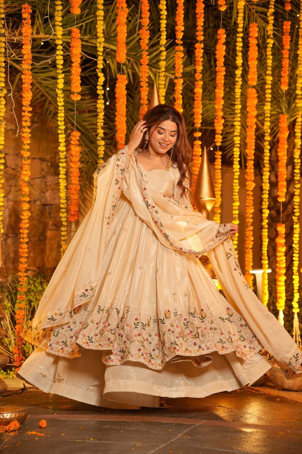 Royal Zari Embroidered Anarkali Suit Set
