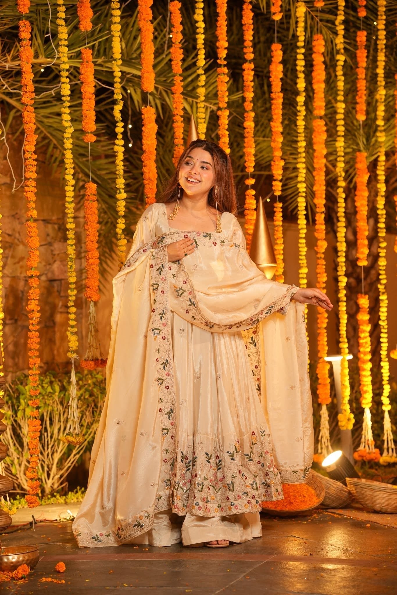 Royal Zari Embroidered Anarkali Suit Set