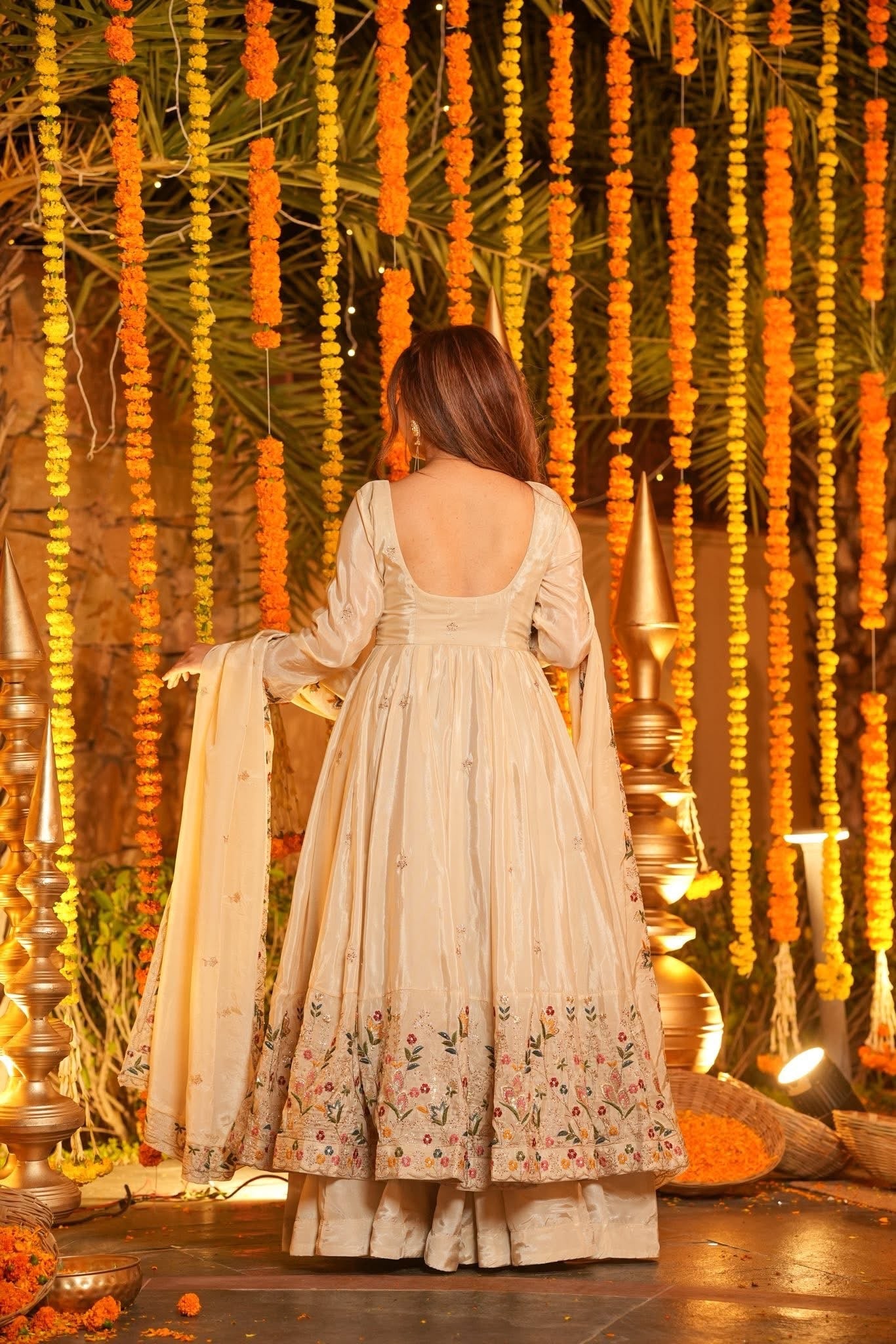 Royal Zari Embroidered Anarkali Suit Set