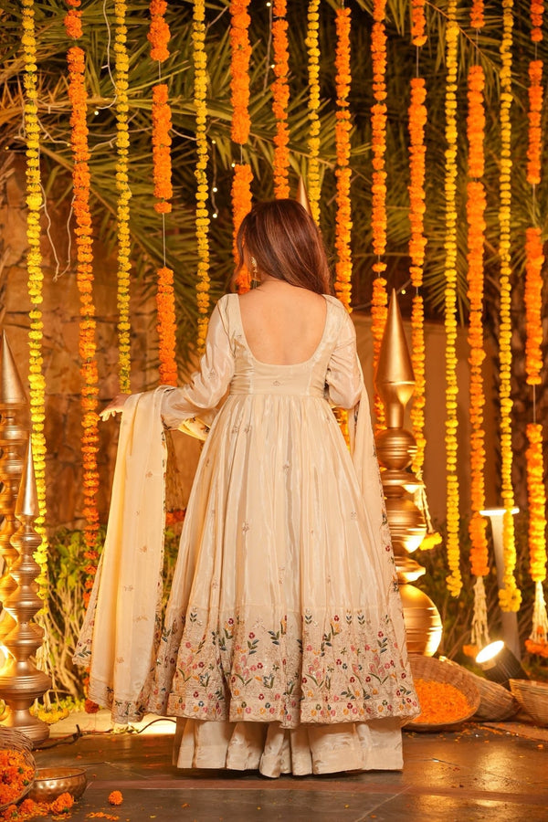 Royal Zari Embroidered Anarkali Suit Set