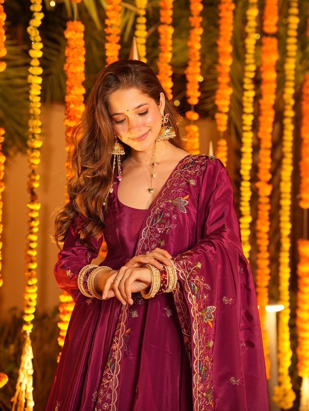 Royal Zari Embroidered Anarkali Suit Set