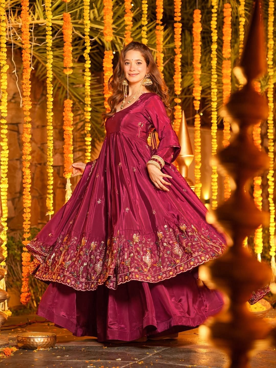 Royal Zari Embroidered Anarkali Suit Set