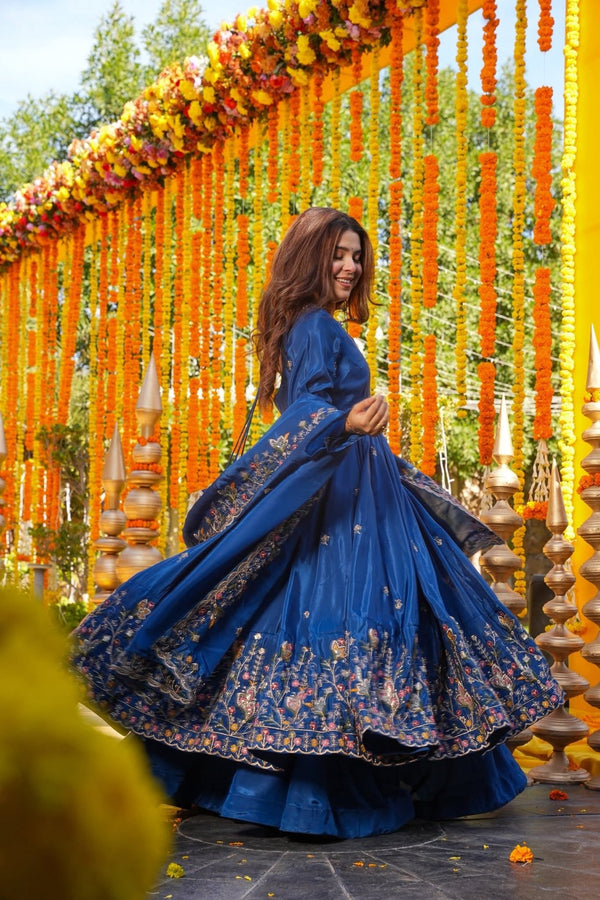 Royal Zari Embroidered Anarkali Suit Set