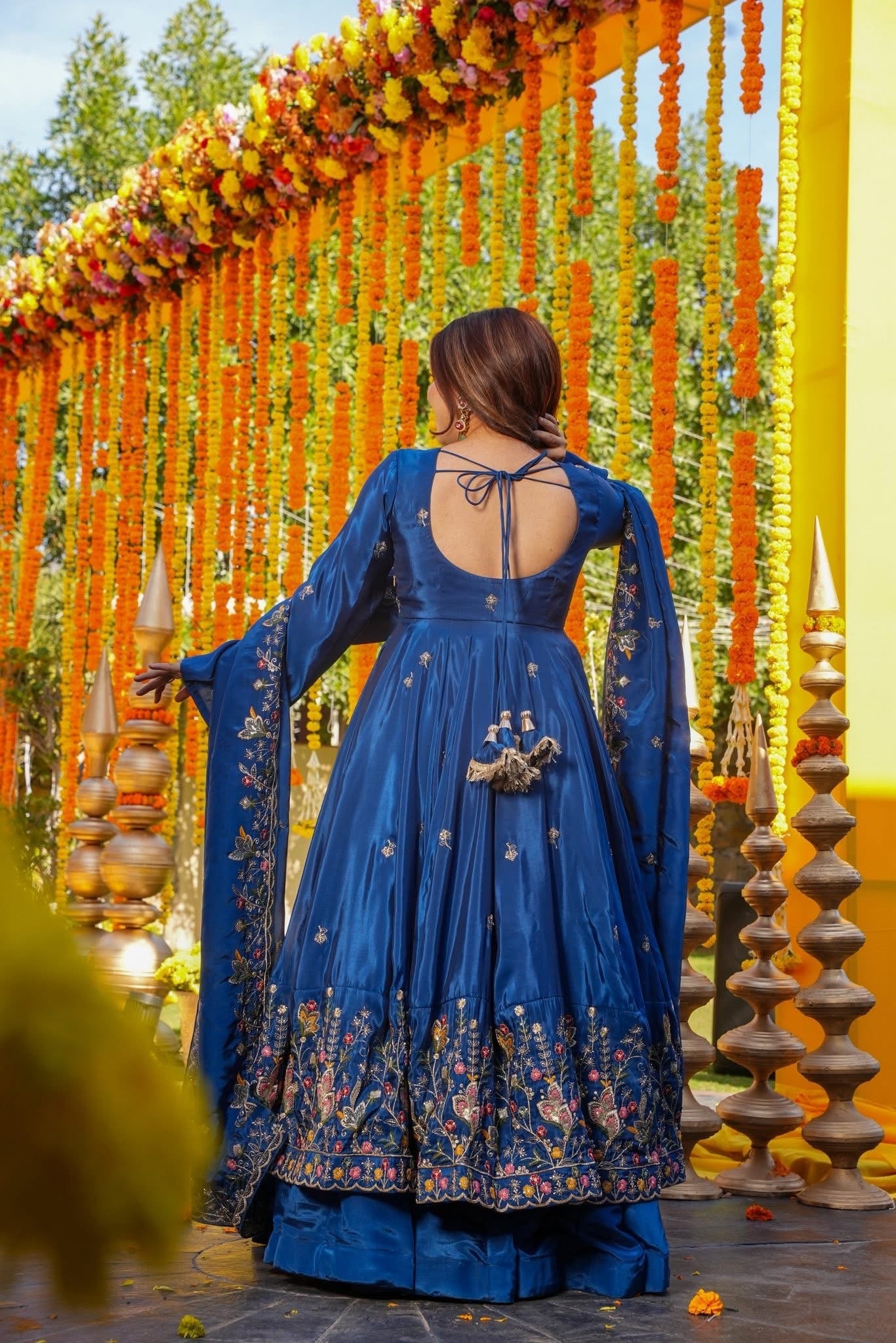 Royal Zari Embroidered Anarkali Suit Set