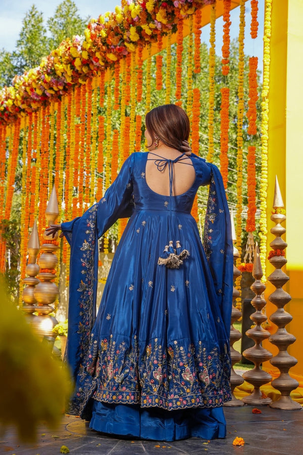 Royal Zari Embroidered Anarkali Suit Set