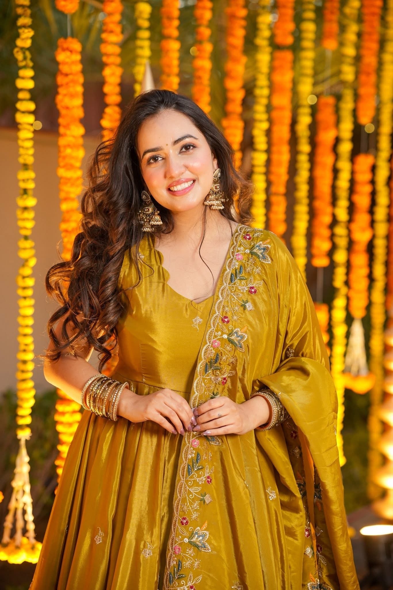 Royal Zari Embroidered Anarkali Suit Set