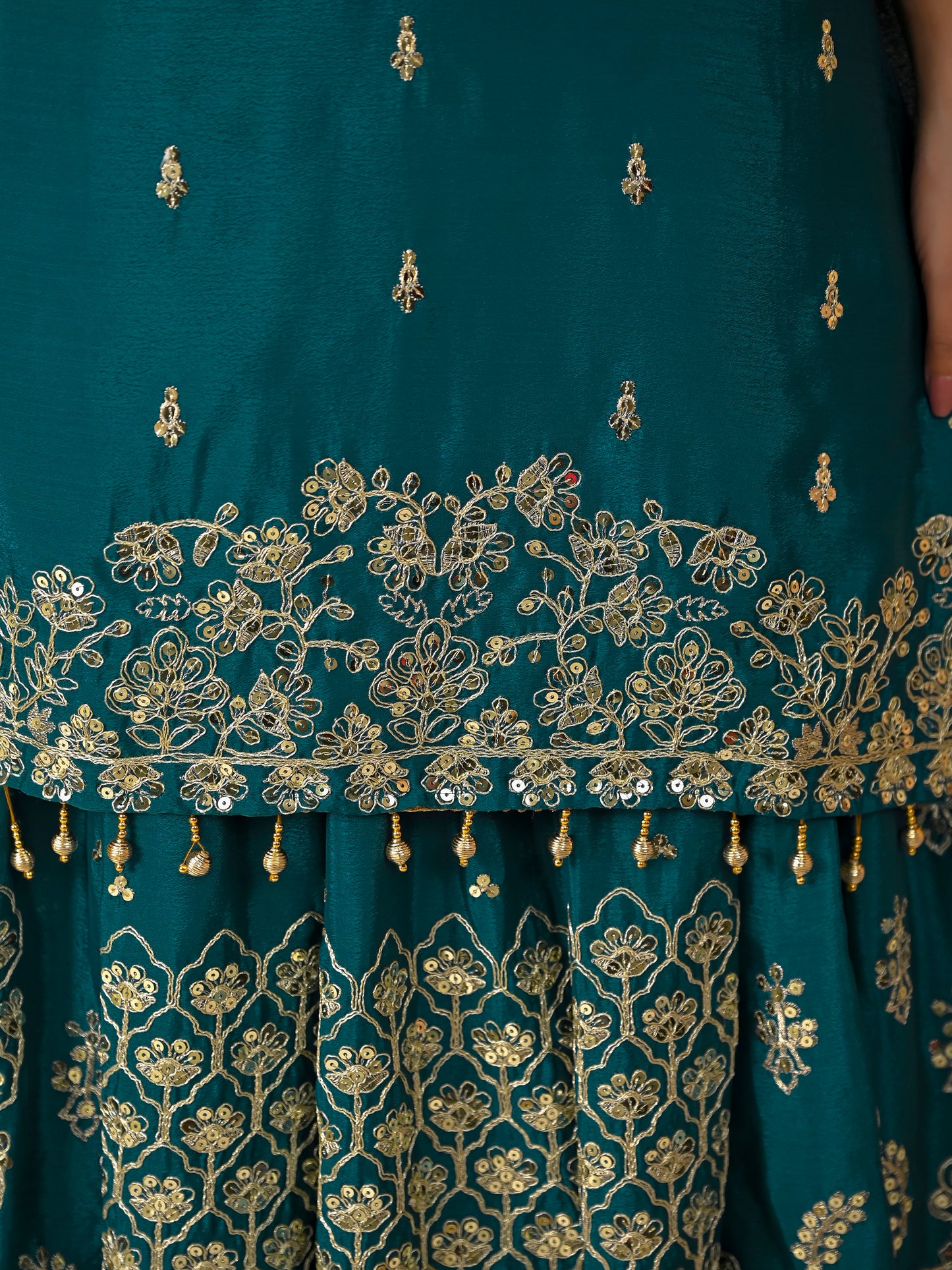 Women’s Designer Chinnon Silk Heavy Embroidered Lehenga Set with Dupatta