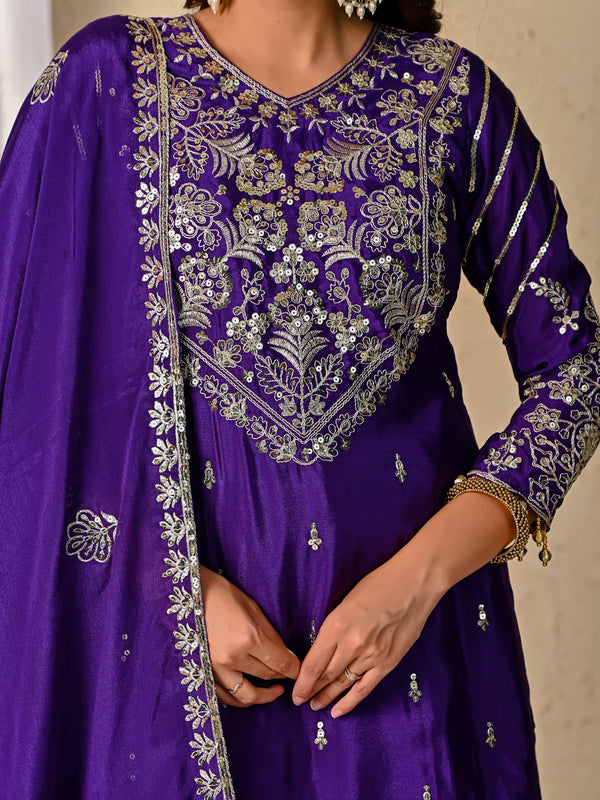 Women’s Designer Chinnon Silk Heavy Embroidered Lehenga Set with Dupatta