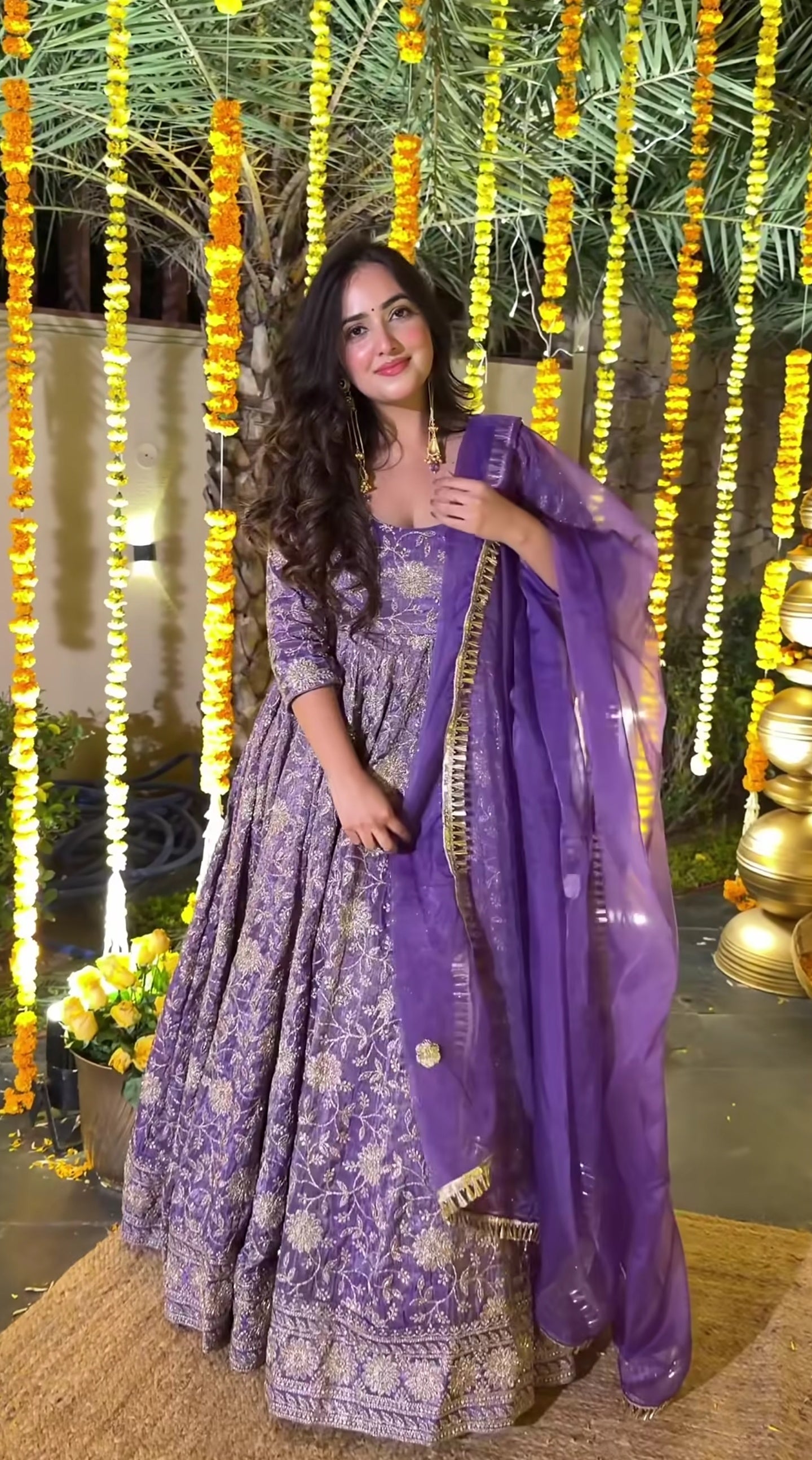 Women’s Heavy Crunchy Silk Sequence Embroidered Designer Anarkali Set
