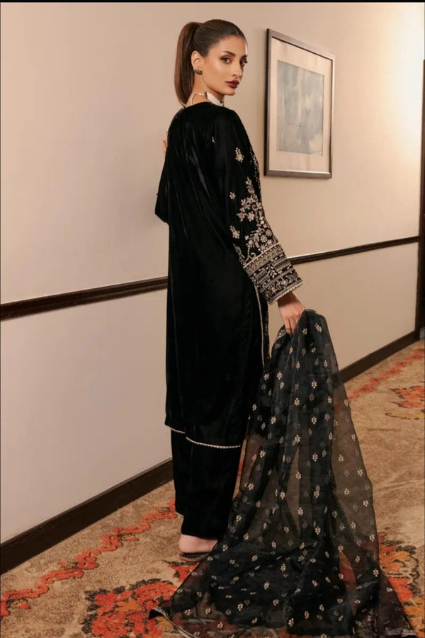 Women’s Chinon Silk Heavy Embroidery Sharara Suit Set with Dupatta