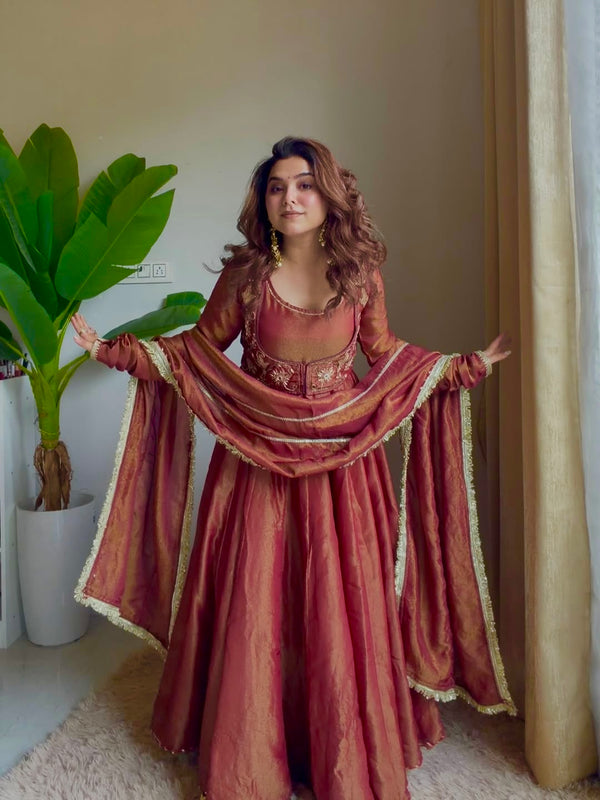 Heavy Cosmos Silk Maxi Anarkali Suit Party Wear