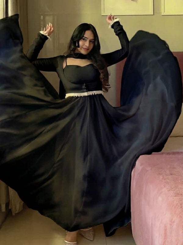 Faux Georgette Maxi Anarkali Suit Fancy Party Wear