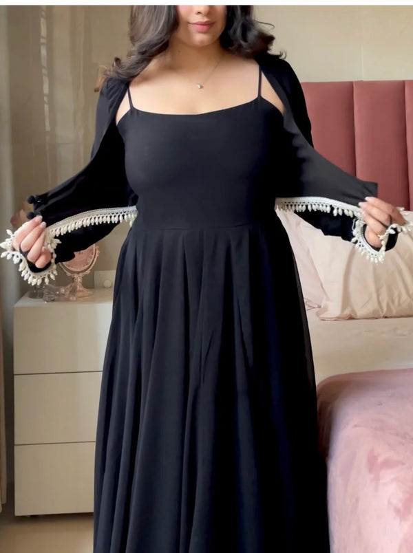 Faux Georgette Maxi Anarkali Suit Fancy Party Wear