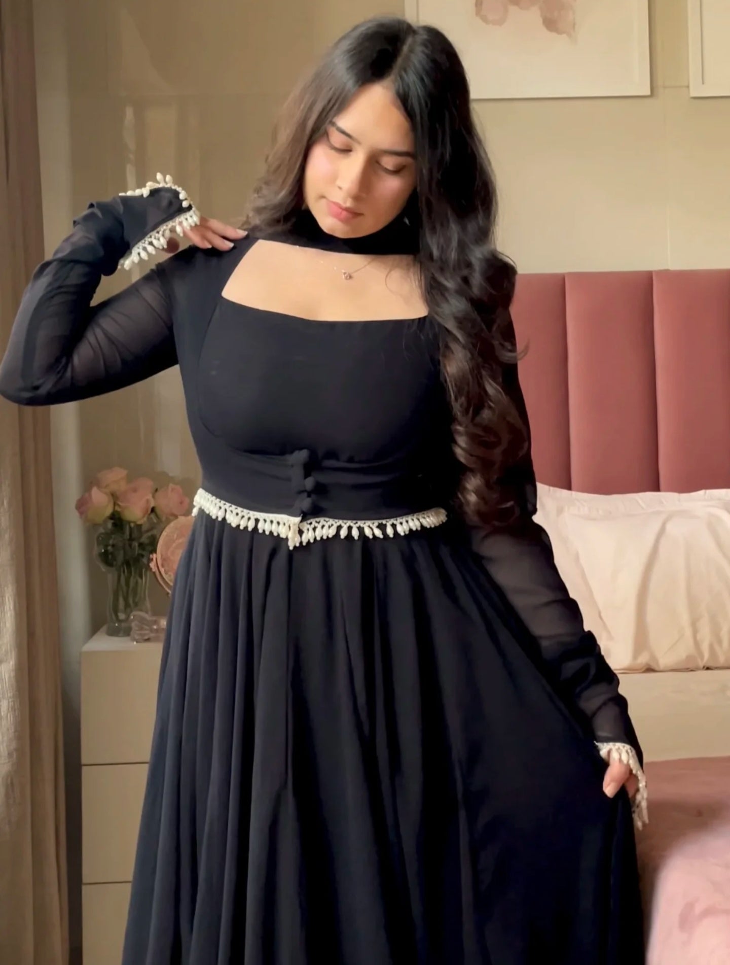 Faux Georgette Maxi Anarkali Suit Fancy Party Wear