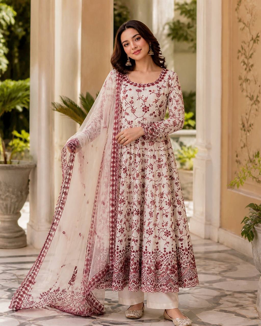 Georgette Anarkali Set Sequins Festive Wear