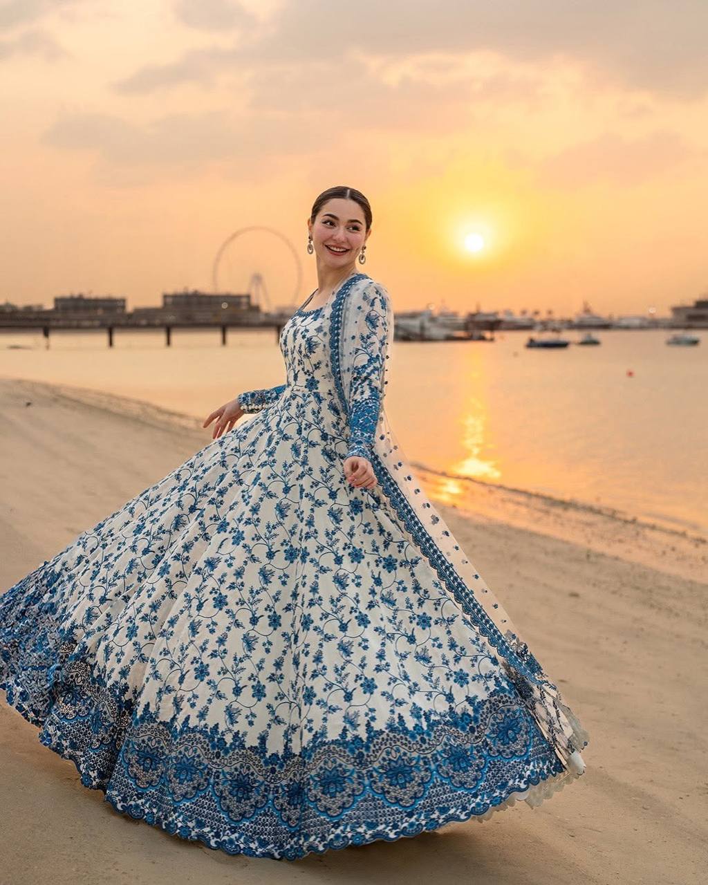 Georgette Anarkali Set Sequins Festive Wear