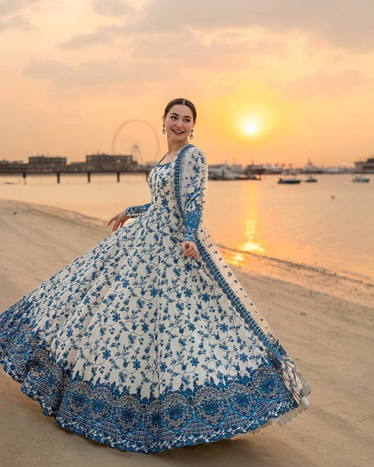 Georgette Anarkali Set Sequins Festive Wear