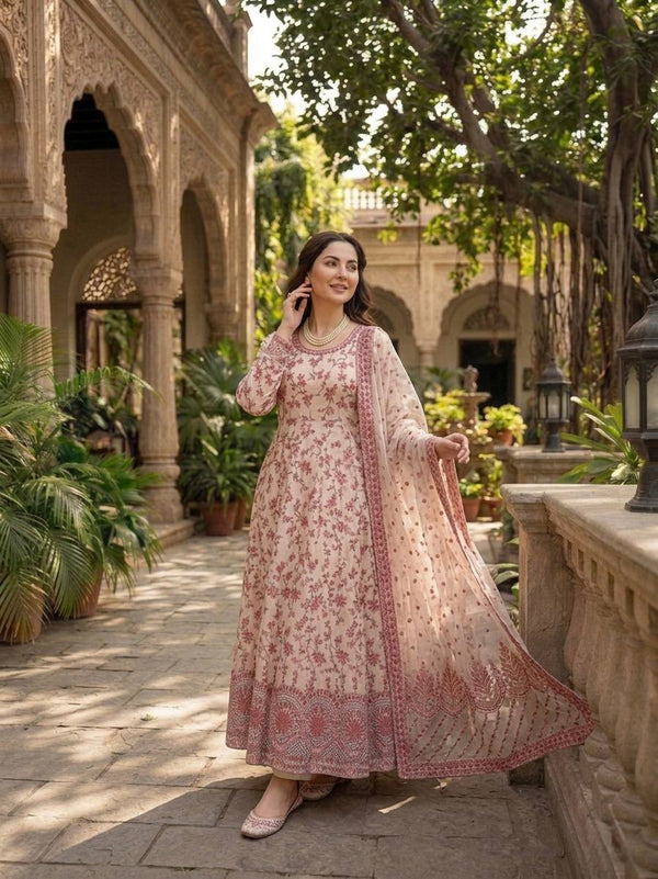 Georgette Anarkali Set Sequins Festive Wear