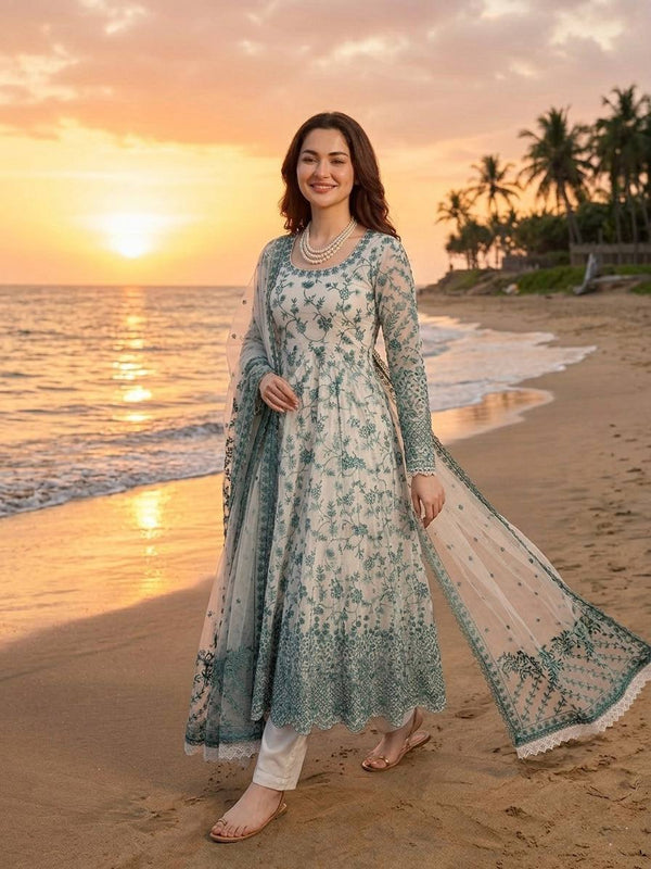 Georgette Anarkali Set Sequins Festive Wear