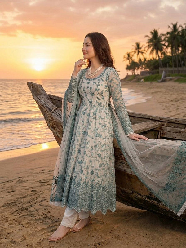 Georgette Anarkali Set Sequins Festive Wear