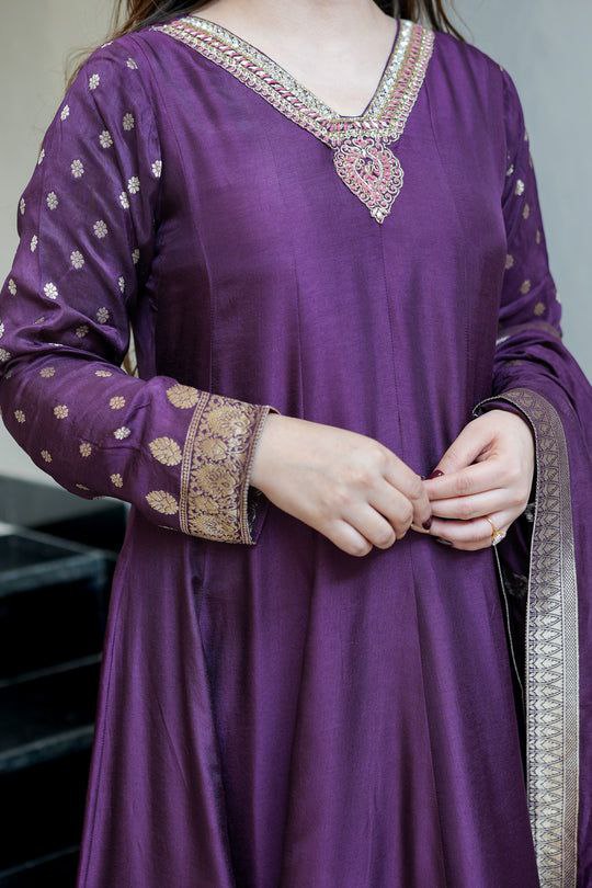 Banarasi Anarkali Suit Heavy Embroidery Festive Wear Set