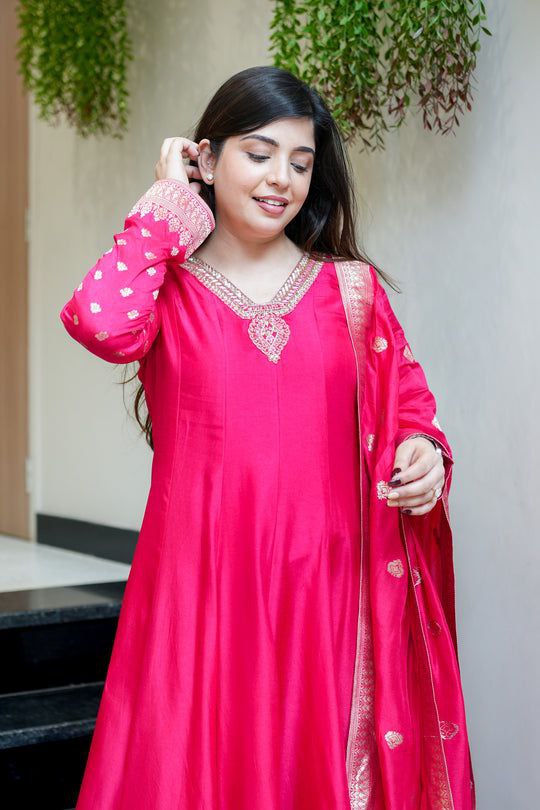 Banarasi Anarkali Suit Heavy Embroidery Festive Wear Set