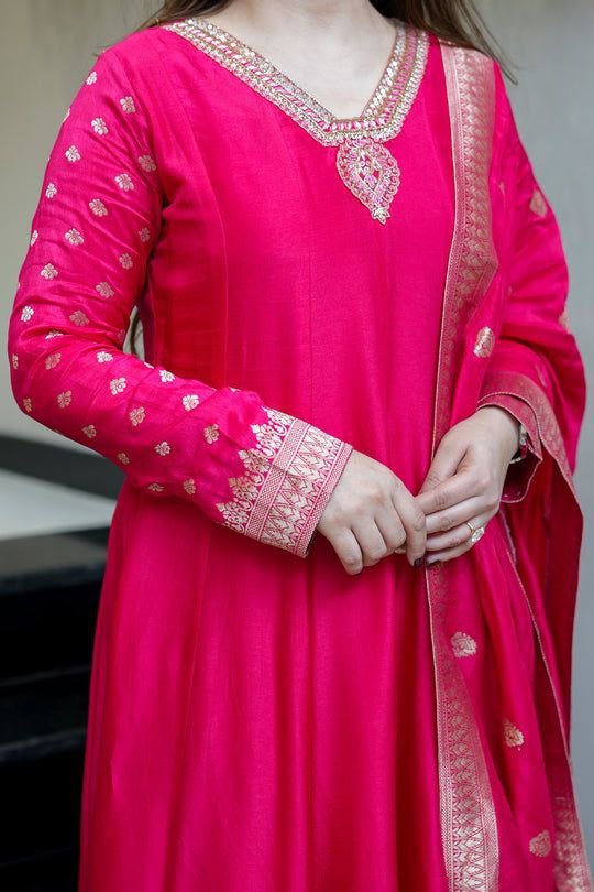 Banarasi Anarkali Suit Heavy Embroidery Festive Wear Set