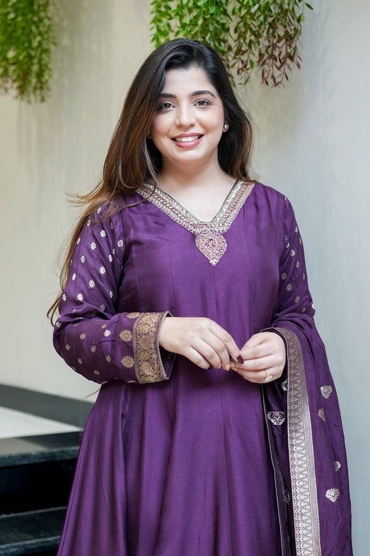 Banarasi Anarkali Suit Heavy Embroidery Festive Wear Set