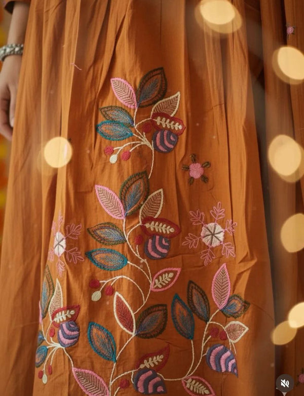 Pure Cotton Handwork Kurta Pant Dupatta Daily Wear Suit