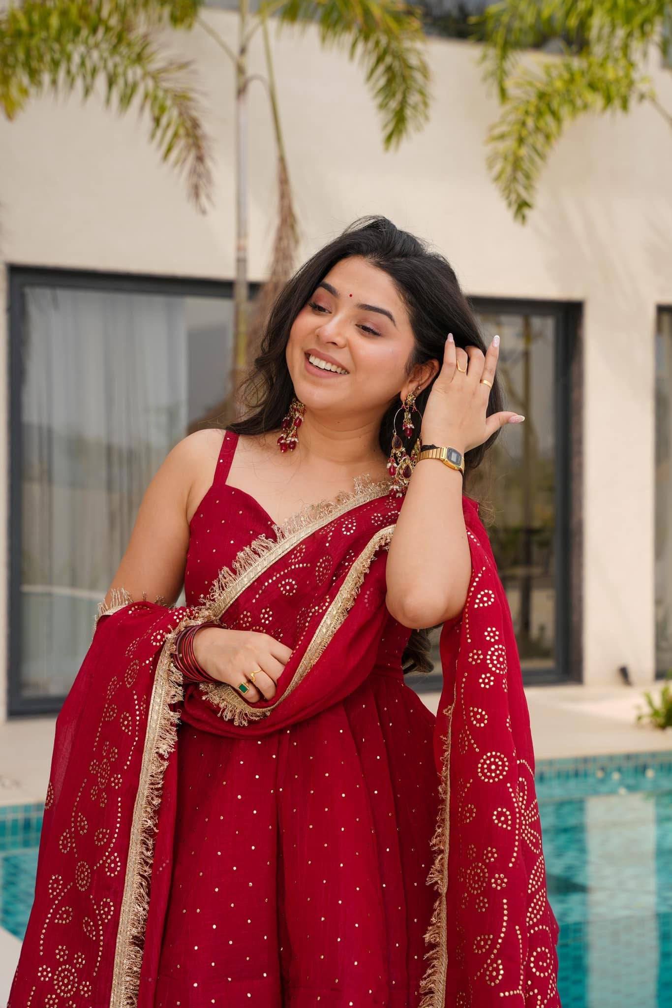 Tabby Organza Mukaish Sharara Set Party Wear Outfit
