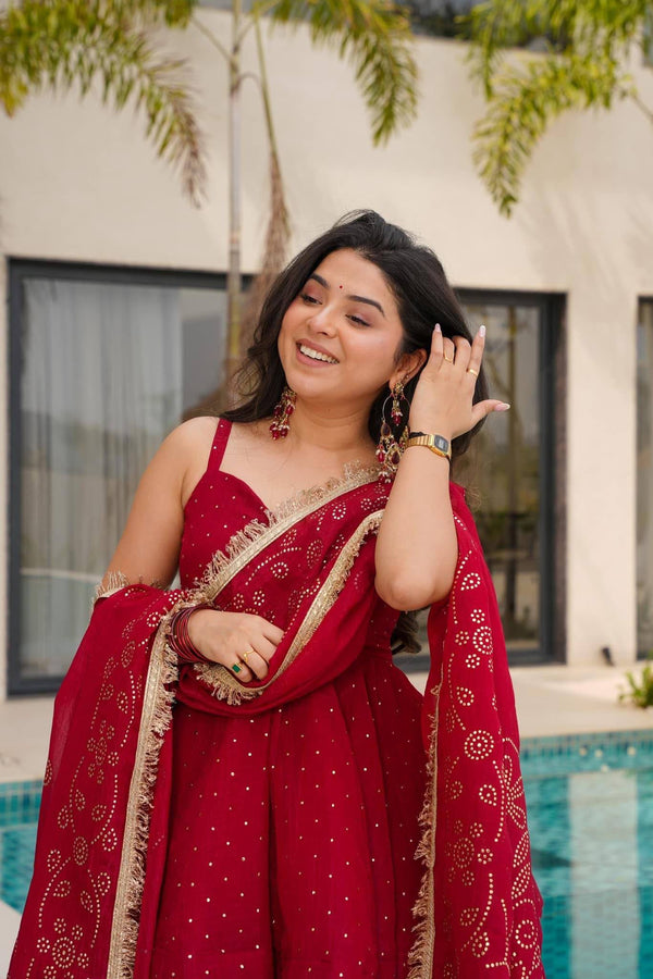 Tabby Organza Mukaish Sharara Set Party Wear Outfit