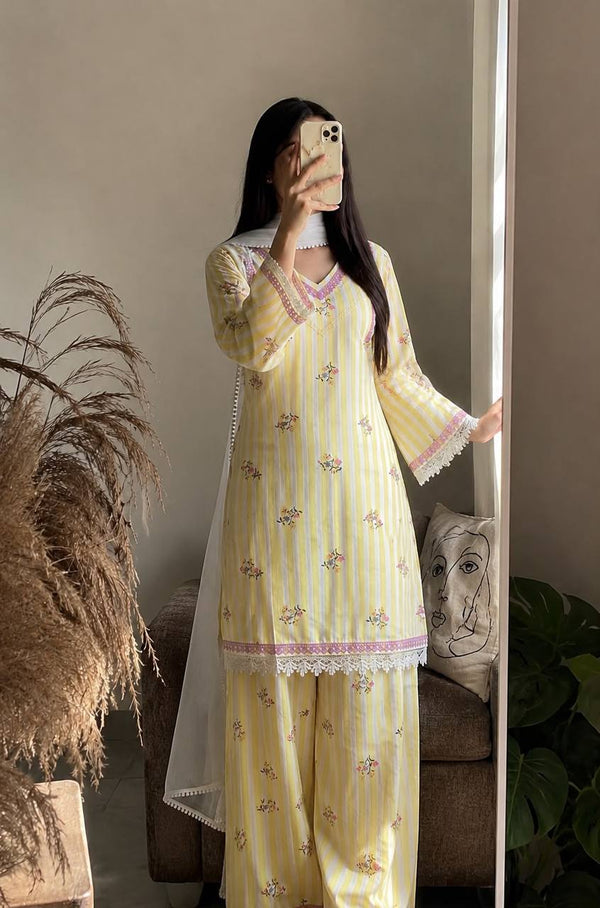 Natural Crepe Farshi Suit Set Ready to Wear