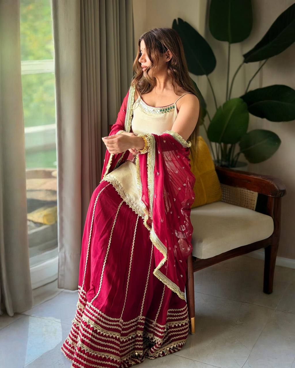 Fendy Silk Real Mirror Lehenga Set