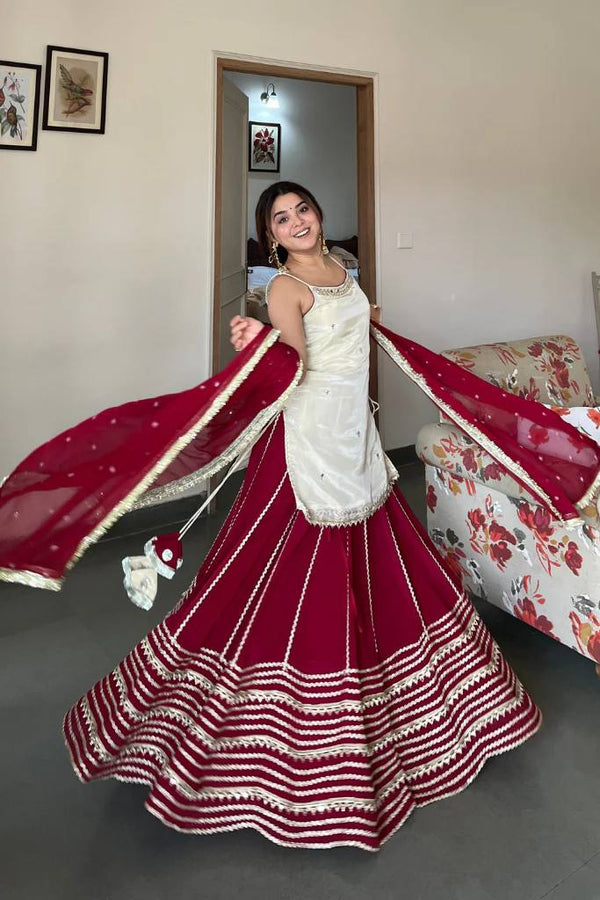Fendy Silk Real Mirror Lehenga Set
