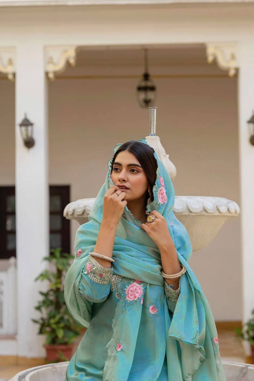 Festive & Wedding Wear Farshi Salwar Suit for Women | Embroidered Crepe Silk Set