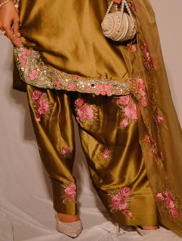 Festive & Wedding Wear Farshi Salwar Suit for Women | Embroidered Crepe Silk Set