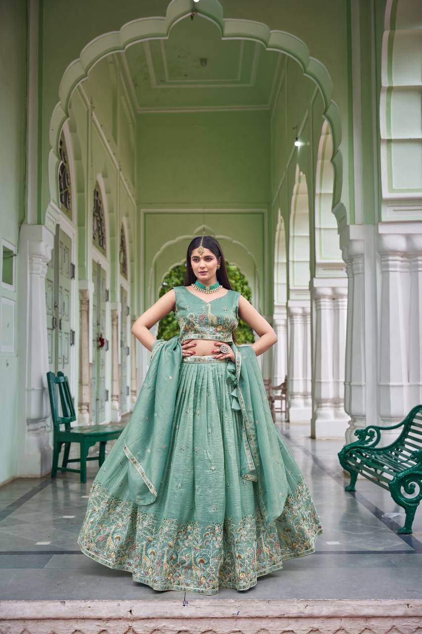 Designer Gold Crush Lehenga Set